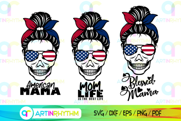 About Mom Messy Bun: July Graphics for Crafts
