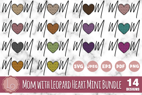 Mom Leopard Heart Graphics for Crafts
