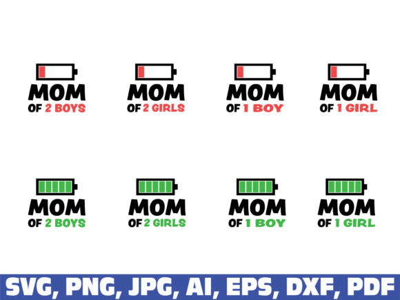 Mom of 2 Bundle: Graphics for Crafts & Sales
